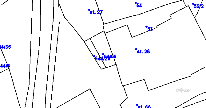 Parcela st. 644/6 v KÚ Olešenka, Katastrální mapa