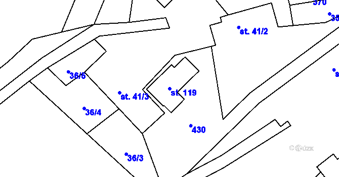 Parcela st. 119 v KÚ Krymlov, Katastrální mapa