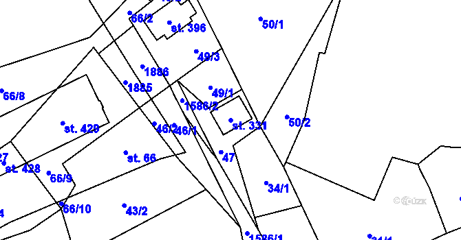 Parcela st. 331 v KÚ Oleška, Katastrální mapa
