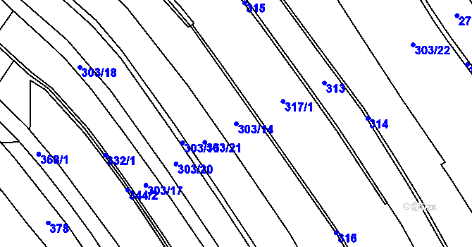 Parcela st. 303/14 v KÚ Oleška, Katastrální mapa