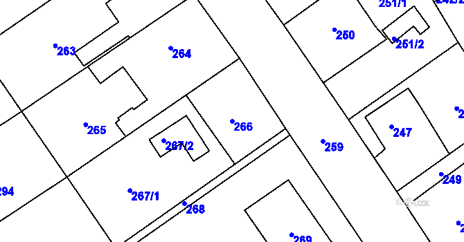 Parcela st. 266 v KÚ Olešná u Hořovic, Katastrální mapa