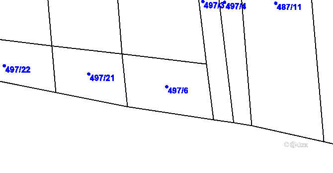 Parcela st. 497/6 v KÚ Olešná u Rakovníka, Katastrální mapa