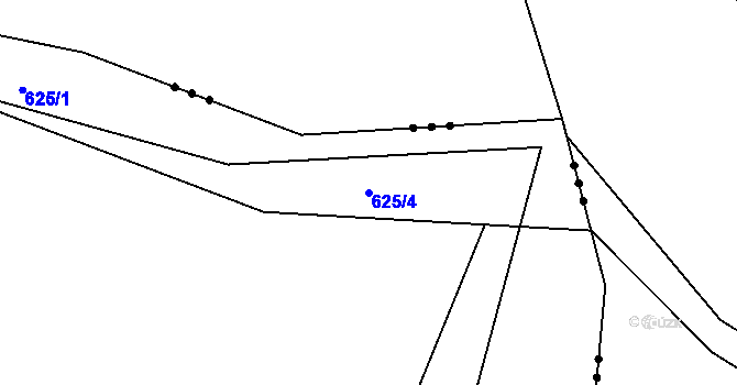 Parcela st. 625/4 v KÚ Olešná u Rakovníka, Katastrální mapa