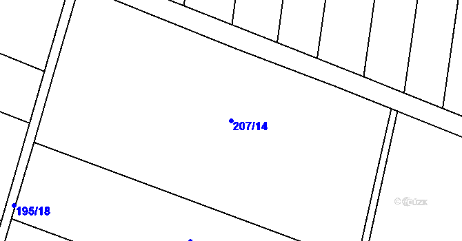 Parcela st. 207/14 v KÚ Olešná u Rakovníka, Katastrální mapa