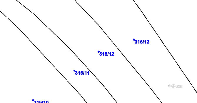 Parcela st. 316/12 v KÚ Olešná u Rakovníka, Katastrální mapa