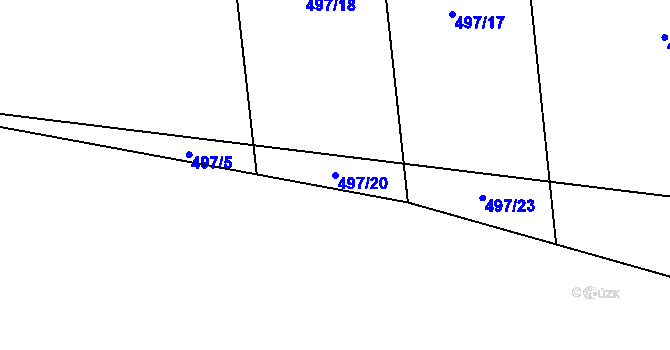 Parcela st. 497/20 v KÚ Olešná u Rakovníka, Katastrální mapa