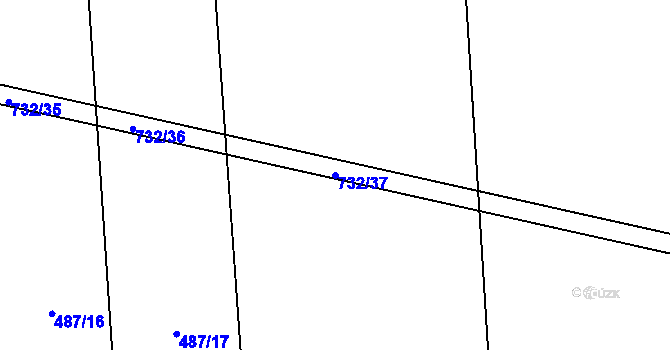 Parcela st. 732/37 v KÚ Olešná u Rakovníka, Katastrální mapa