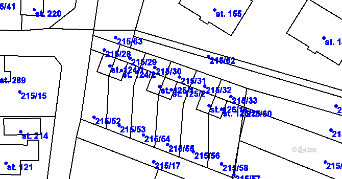 Parcela st. 125/2 v KÚ Olešná u Pelhřimova, Katastrální mapa