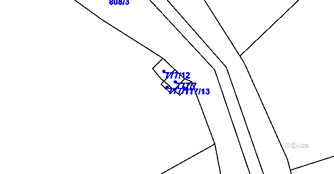 Parcela st. 777/11 v KÚ Olešná u Pelhřimova, Katastrální mapa