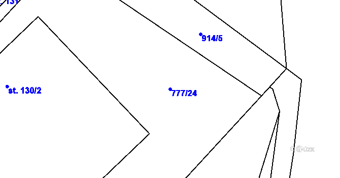 Parcela st. 777/24 v KÚ Olešná u Pelhřimova, Katastrální mapa