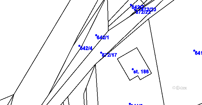 Parcela st. 872/17 v KÚ Olešná u Pelhřimova, Katastrální mapa