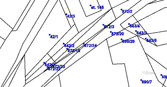 Parcela st. 872/24 v KÚ Olešná u Pelhřimova, Katastrální mapa