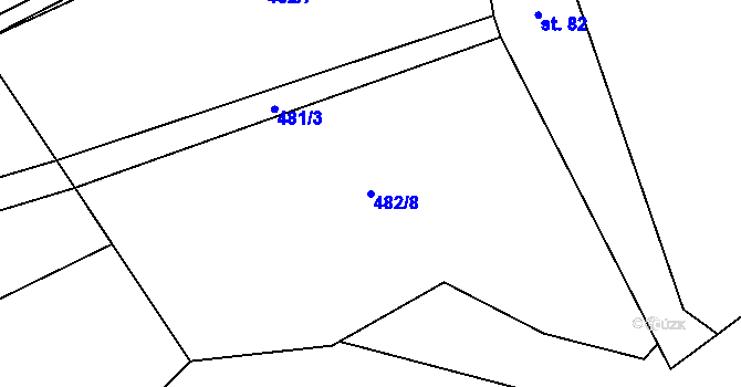 Parcela st. 482/8 v KÚ Plevnice, Katastrální mapa
