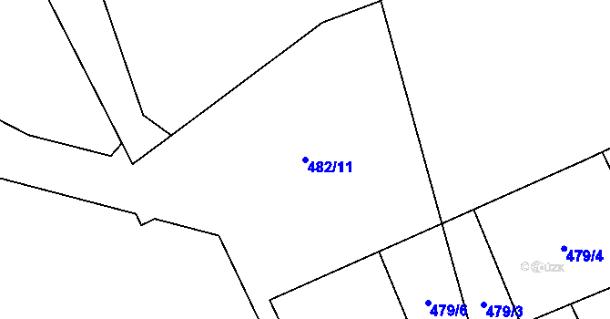 Parcela st. 482/11 v KÚ Plevnice, Katastrální mapa