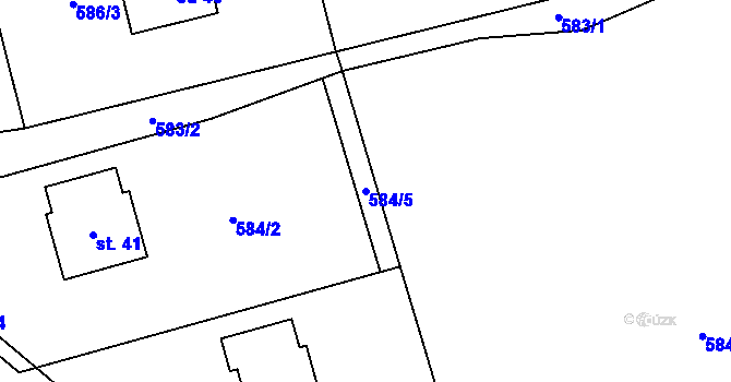 Parcela st. 584/5 v KÚ Řemenov, Katastrální mapa