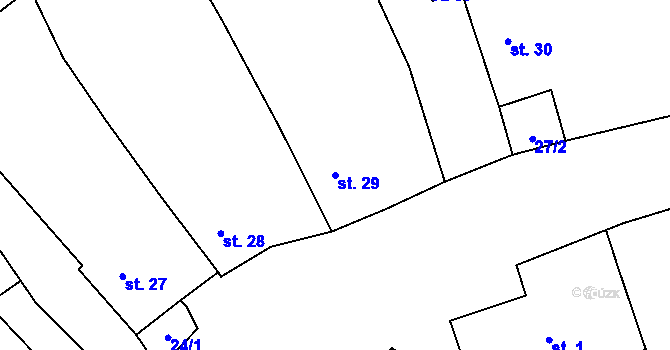 Parcela st. 29 v KÚ Olešná, Katastrální mapa