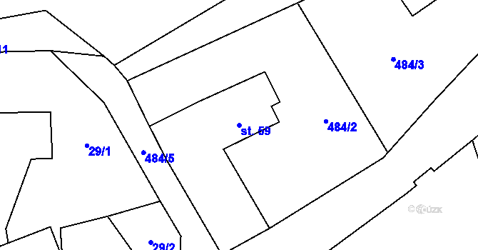 Parcela st. 59 v KÚ Olešná, Katastrální mapa