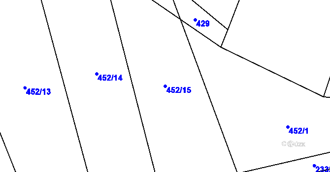 Parcela st. 452/15 v KÚ Olešná u Havlíčkova Brodu, Katastrální mapa