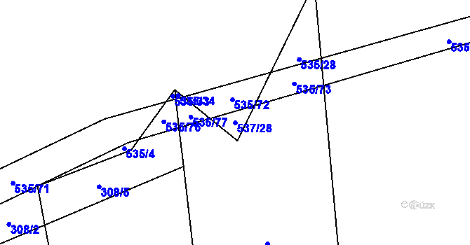 Parcela st. 537/28 v KÚ Olešná u Havlíčkova Brodu, Katastrální mapa
