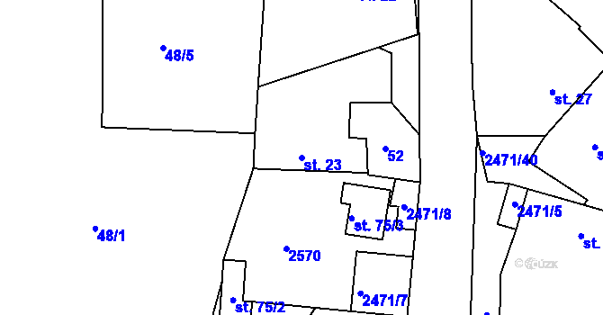 Parcela st. 23 v KÚ Olešná u Havlíčkova Brodu, Katastrální mapa