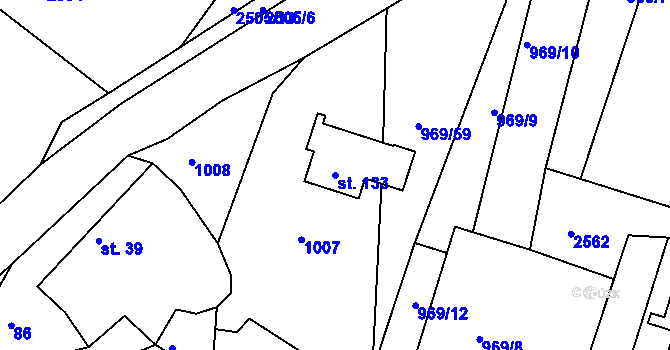 Parcela st. 133 v KÚ Olešná u Havlíčkova Brodu, Katastrální mapa