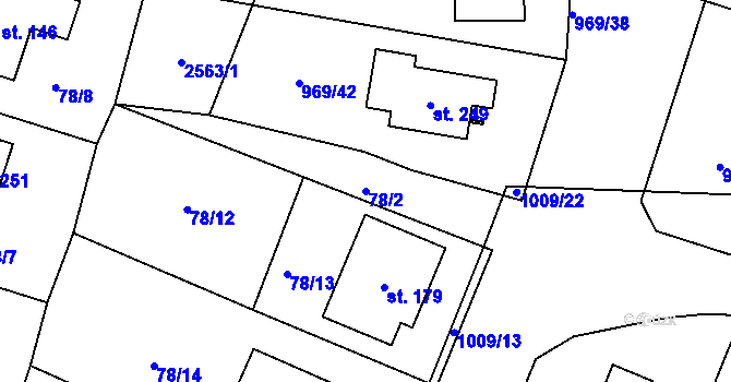 Parcela st. 78/2 v KÚ Olešná u Havlíčkova Brodu, Katastrální mapa
