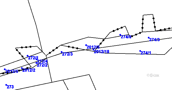Parcela st. 2012/6 v KÚ Olešná u Havlíčkova Brodu, Katastrální mapa