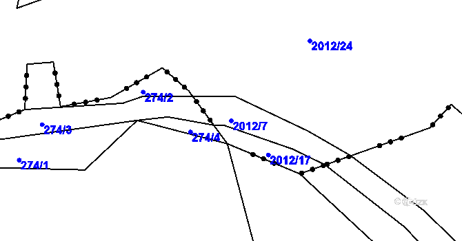 Parcela st. 2012/7 v KÚ Olešná u Havlíčkova Brodu, Katastrální mapa