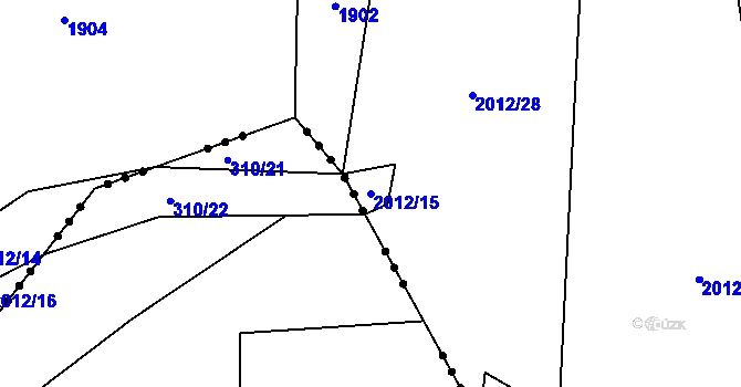 Parcela st. 2012/15 v KÚ Olešná u Havlíčkova Brodu, Katastrální mapa