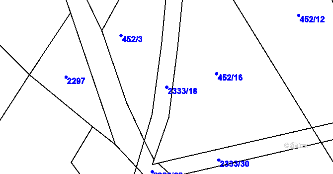 Parcela st. 2333/18 v KÚ Olešná u Havlíčkova Brodu, Katastrální mapa