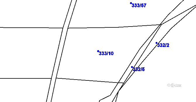 Parcela st. 333/10 v KÚ Hořice u Blanska, Katastrální mapa