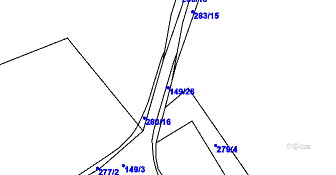 Parcela st. 149/28 v KÚ Hořice u Blanska, Katastrální mapa
