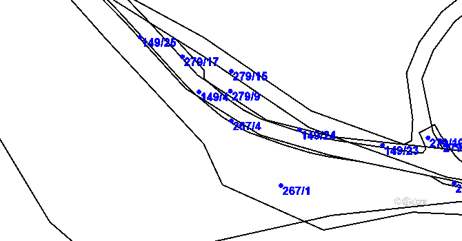 Parcela st. 267/4 v KÚ Hořice u Blanska, Katastrální mapa