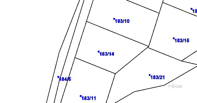 Parcela st. 183/14 v KÚ Olešná u Blanska, Katastrální mapa