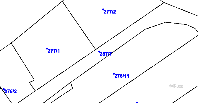 Parcela st. 287/7 v KÚ Olešná u Blanska, Katastrální mapa