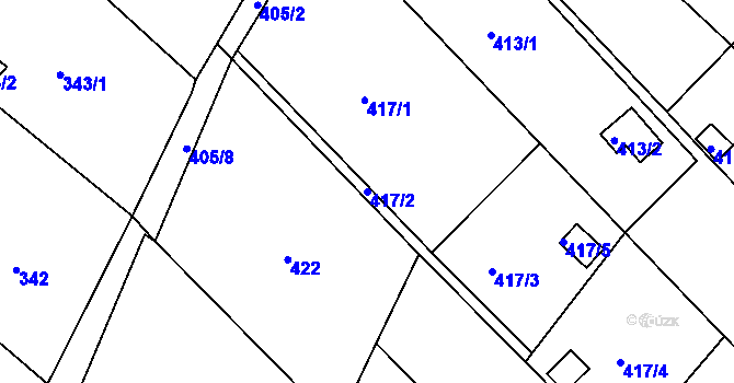 Parcela st. 417/2 v KÚ Olešná u Blanska, Katastrální mapa
