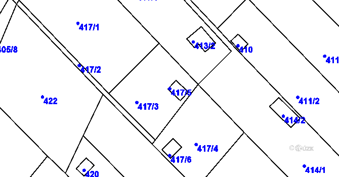 Parcela st. 417/5 v KÚ Olešná u Blanska, Katastrální mapa