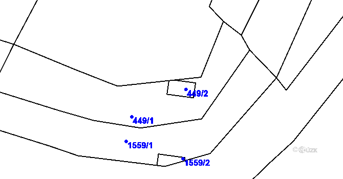 Parcela st. 449/2 v KÚ Olešná u Blanska, Katastrální mapa