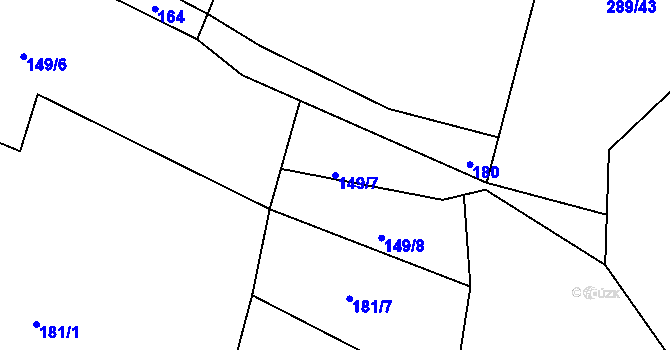 Parcela st. 149/7 v KÚ Olešná u Blanska, Katastrální mapa