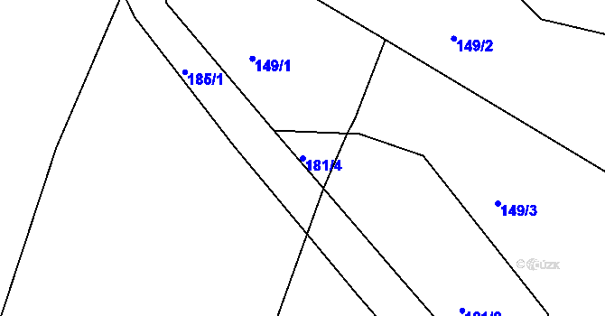 Parcela st. 181/4 v KÚ Olešná u Blanska, Katastrální mapa
