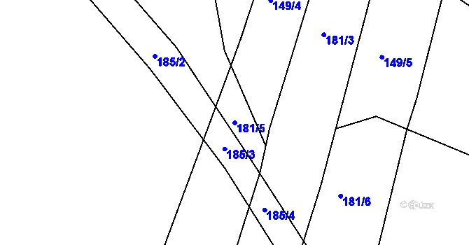 Parcela st. 181/5 v KÚ Olešná u Blanska, Katastrální mapa