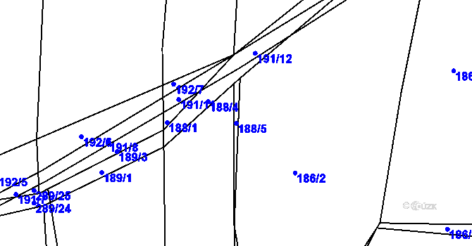 Parcela st. 188/5 v KÚ Olešná u Blanska, Katastrální mapa