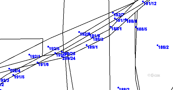 Parcela st. 189/1 v KÚ Olešná u Blanska, Katastrální mapa