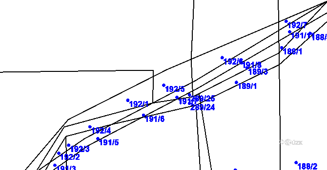Parcela st. 192/5 v KÚ Olešná u Blanska, Katastrální mapa