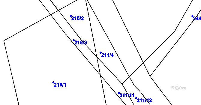 Parcela st. 211/4 v KÚ Olešná u Blanska, Katastrální mapa