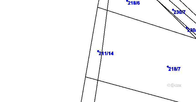 Parcela st. 211/14 v KÚ Olešná u Blanska, Katastrální mapa