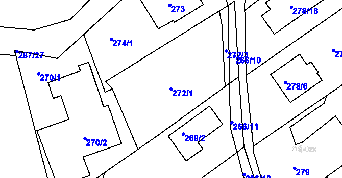 Parcela st. 272/1 v KÚ Olešná u Blanska, Katastrální mapa