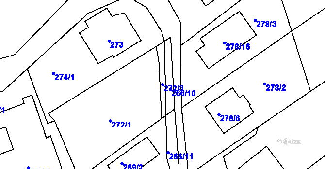 Parcela st. 272/3 v KÚ Olešná u Blanska, Katastrální mapa