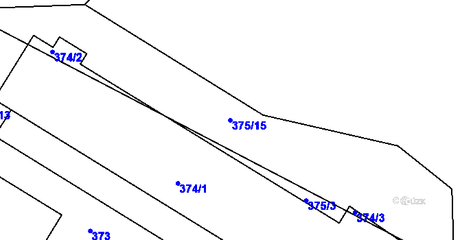 Parcela st. 375/15 v KÚ Olešná na Moravě, Katastrální mapa