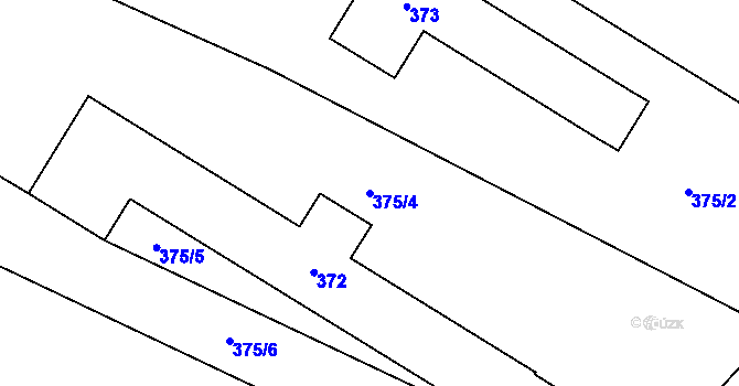 Parcela st. 375/4 v KÚ Olešná na Moravě, Katastrální mapa